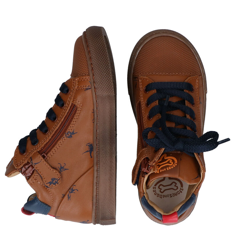 Stones and Bones Trust Blauwe Bottines met dino's voor jongens (313831) - geschikt voor steunzolen