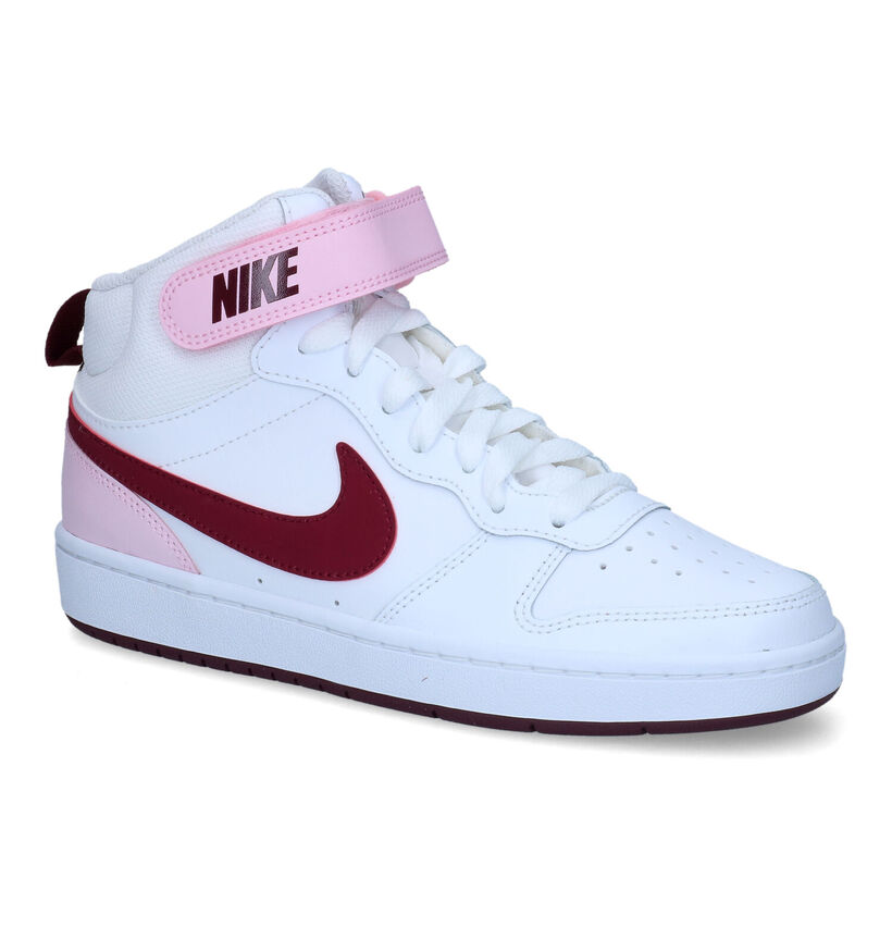 Nike Court Borough Witte Sneakers in kunstleer (312201)