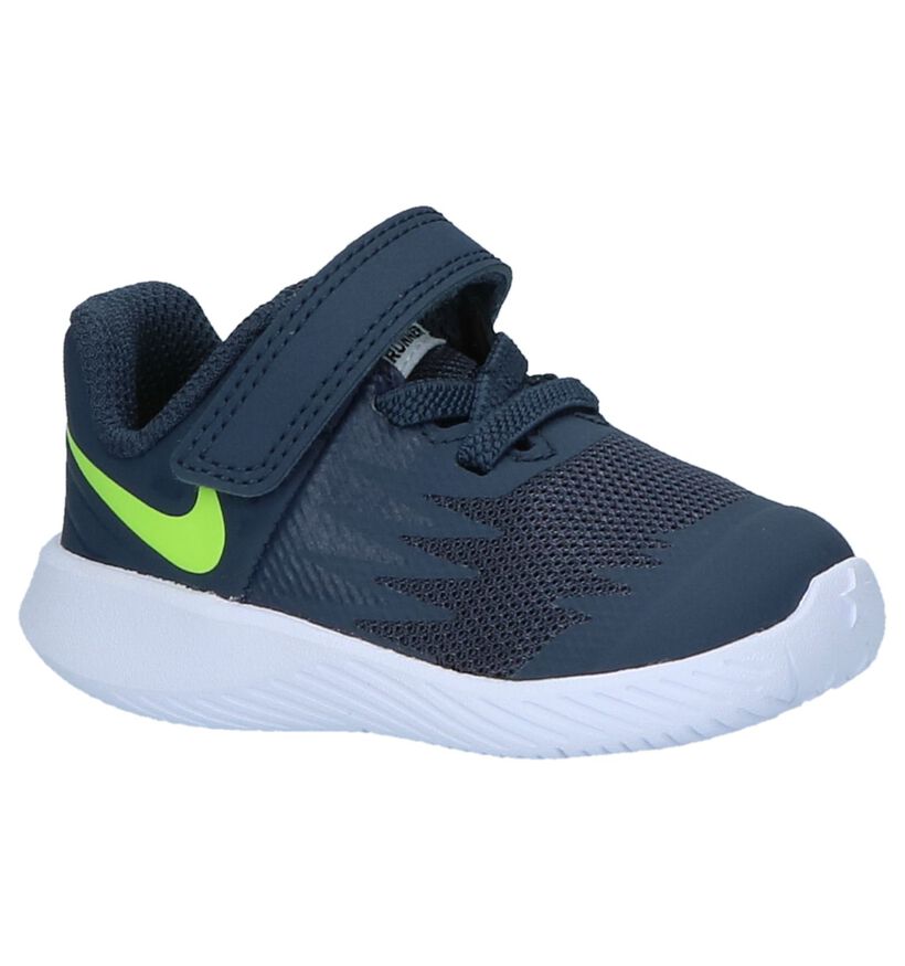 Fluoblauwe Babysneakers Nike Star Runner in stof (219603)