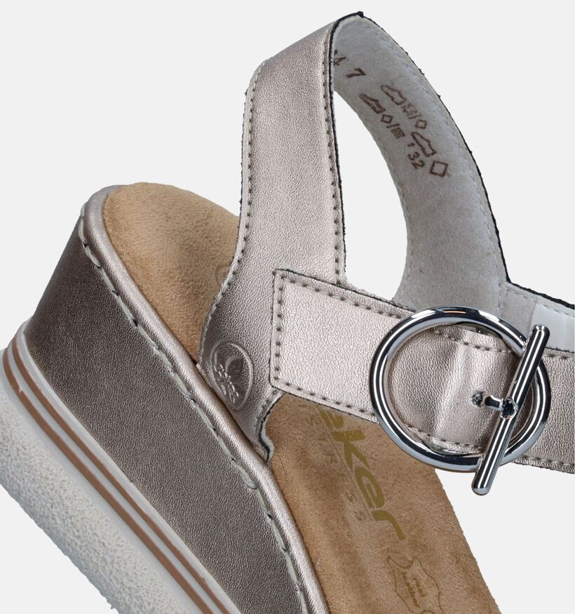 Rieker Witte Sandalen met sleehak voor dames (339090)