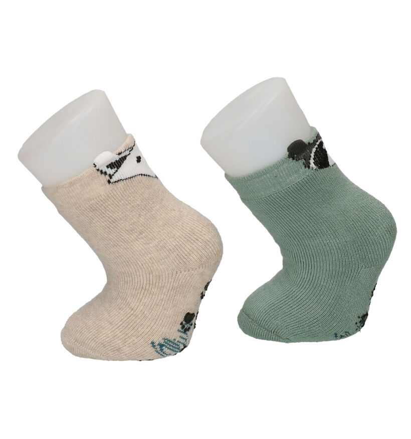 S.Oliver Chaussettes Antidérapante en Beige/Vert - 2 Paires (260606)