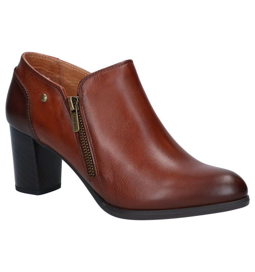 Pikolinos Cognac Enkelpumps in leer (283629)