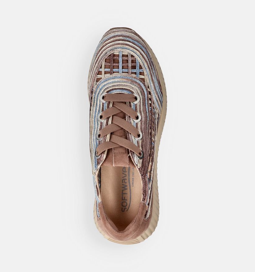 Softwaves Rafia Bruine Veterschoenen voor dames (373380) - geschikt voor steunzolen