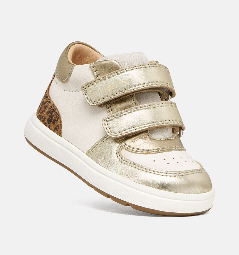 Geox Biglia Witte/Gouden Babysneakers voor meisjes (377763) - geschikt voor steunzolen