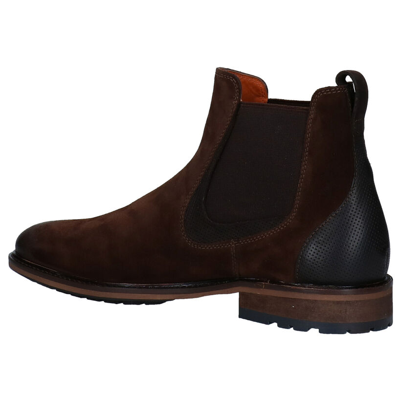 Van Lier Bottines Chelsea en Brun en daim (283341)