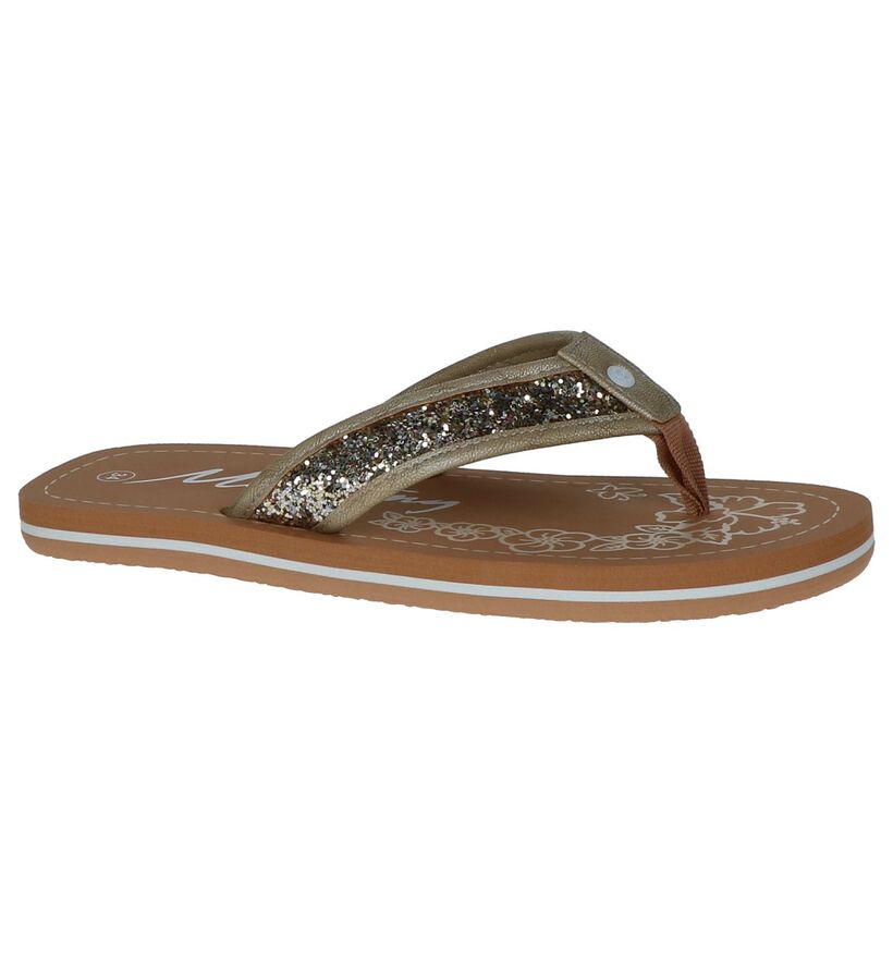 Mustang Gouden Teenslippers in stof (209526)