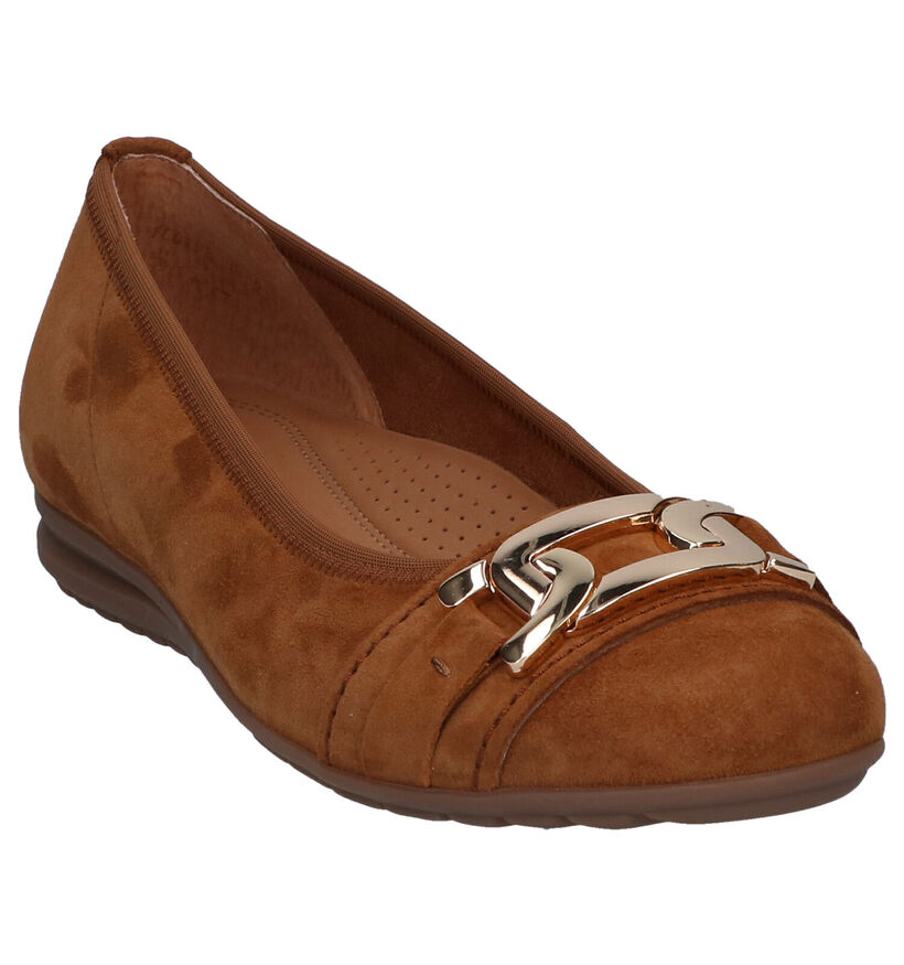 Gabor Easy Walking Cognac Ballerina's in daim (297418)