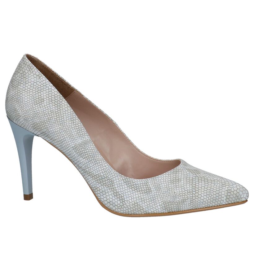Grijze Pumps met Slangenprint Giulia , , pdp