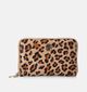 Laurent David Leopard Porte-monnaie zippé en Brun pour femmes (358044)