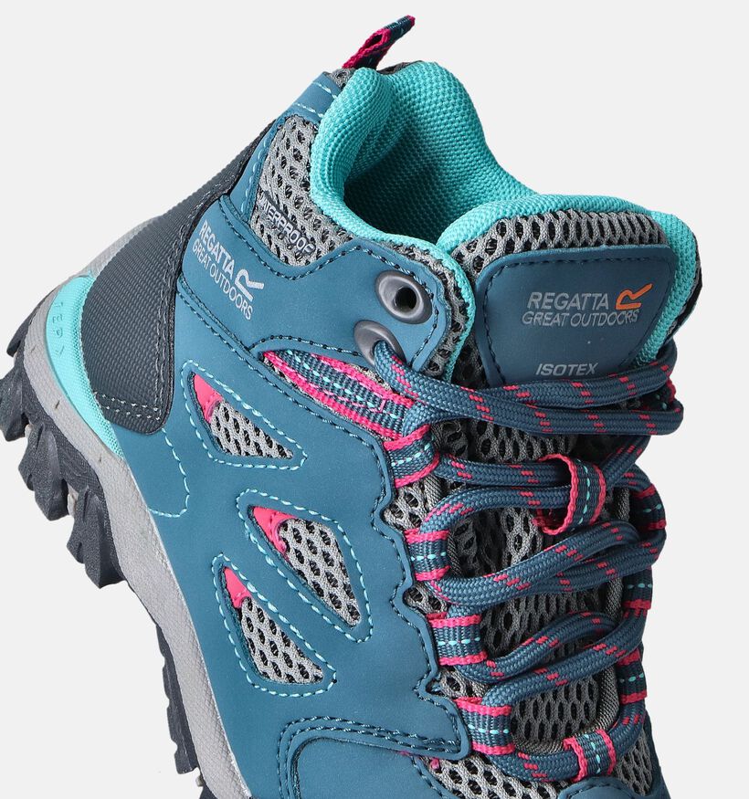 Regatta Holcombe Mid Jnr Turquoise Wandelschoenen voor meisjes (361298) - geschikt voor steunzolen