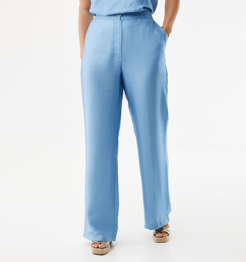 Mexx Satin Straight Leg Pantalon en Bleu pour femmes (368581)