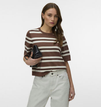 Vero Moda Pulls Blanc/Marron/Bleu