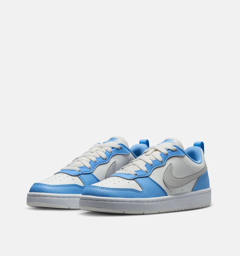 Nike Court Borough Low 2 Sneakers Wit-Blauw voor jongens, meisjes (357365) - geschikt voor steunzolen