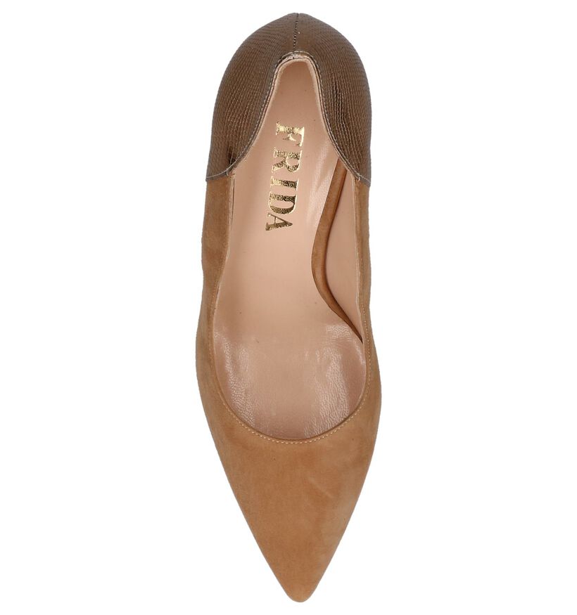 Cognac Pumps met Hoge Hak Frida Florida, , pdp