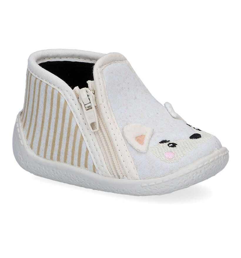 Milo & Mila Pantoufles pour bébé en Beige clair en textile (310773)