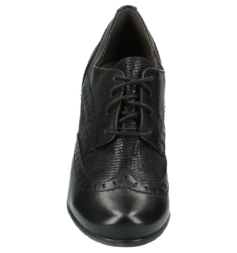 Jana Zwarte Veterschoen met Hak, , pdp