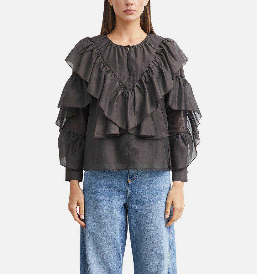comma Donkerbruine Blouse voor dames (379424)