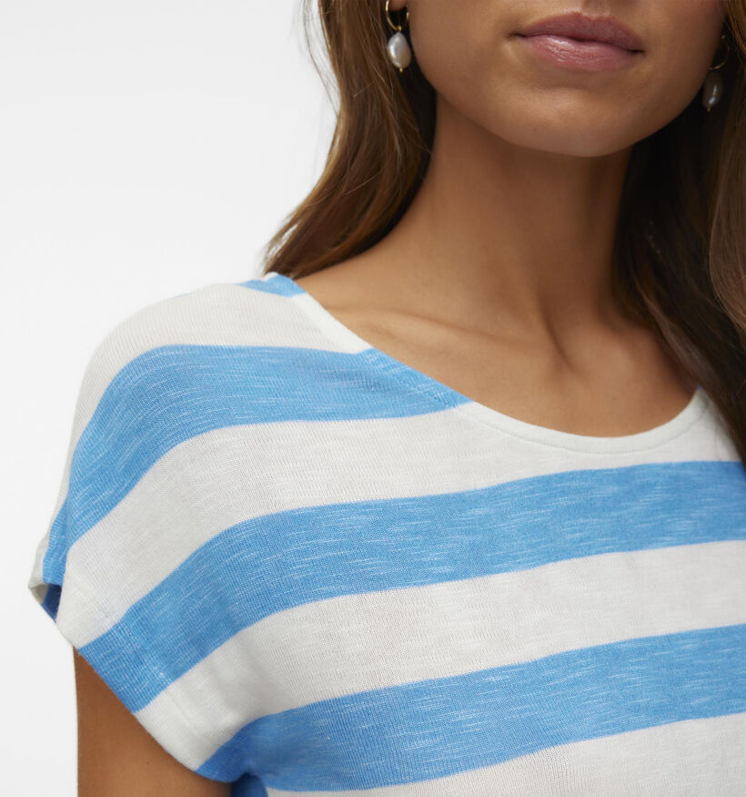 Vero Moda Wide Stripe T-shirt en Bleu pour femmes (345595)