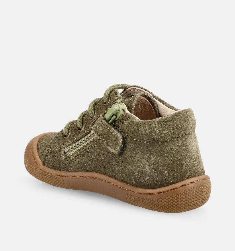Naturino Barefoot Amur Zip Boots &agrave; lacets en Vert pour gar&ccedil;ons (380188) - pour semelles orthop&eacute;diques