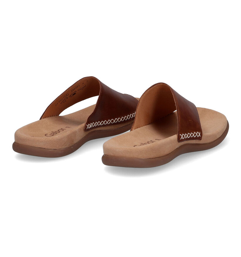 Gabor Best Fitting Nu-pieds en Cognac en cuir (301879)