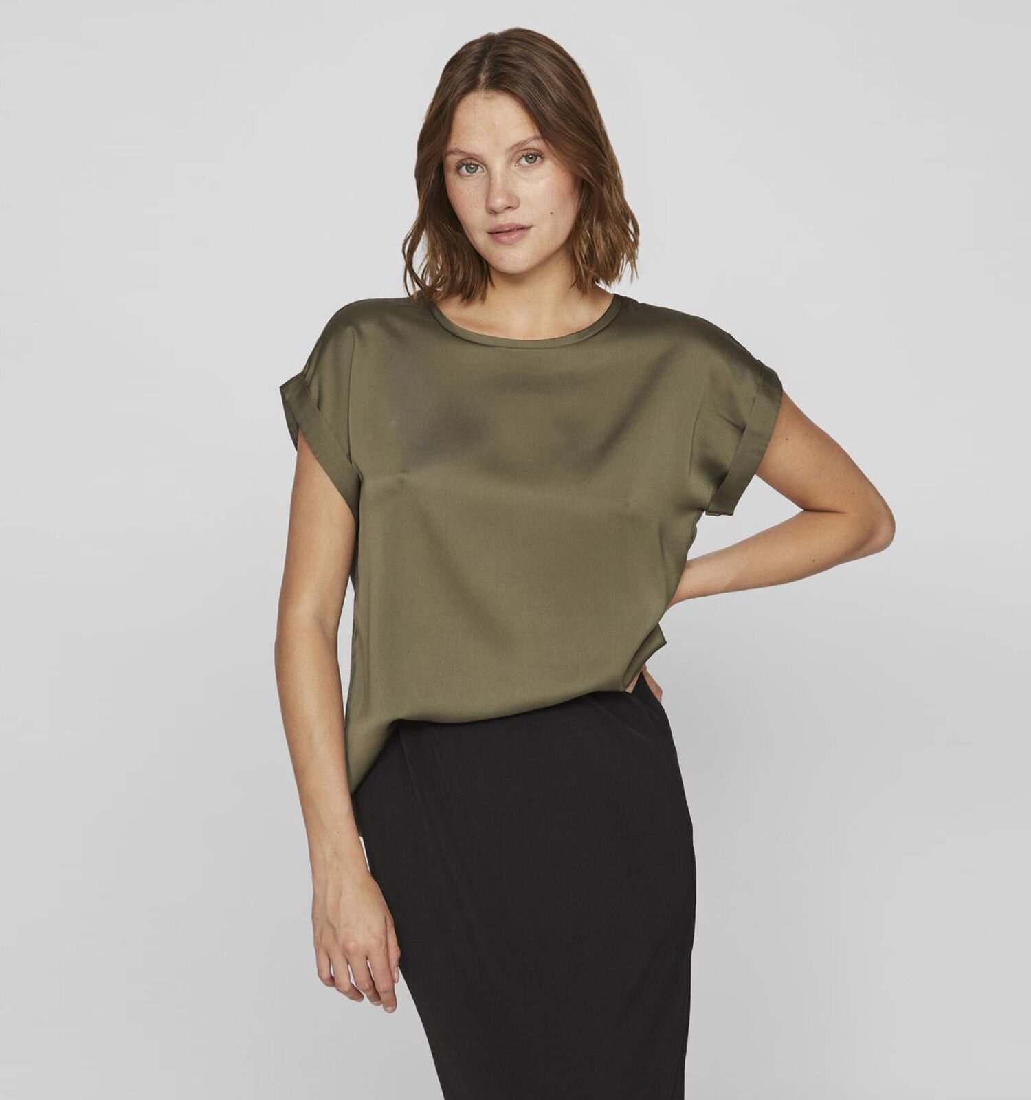 Vila Ellette Kaki T shirt Dames T shirts Online op TORFS.BE