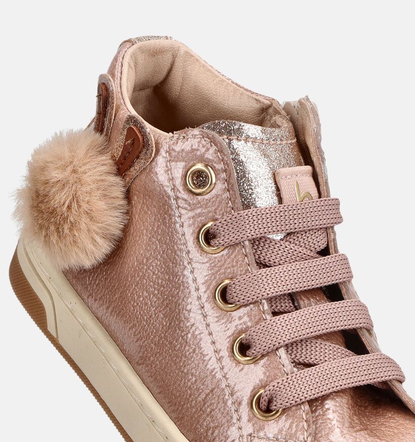 Beberlis Boots &agrave; lacets en Rose pour filles (380656) - pour semelles orthop&eacute;diques