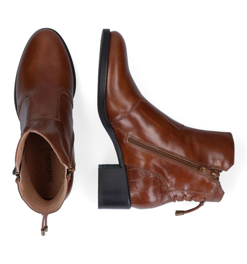 NeroGiardini Bottines à talons en Cognac en cuir (310643)