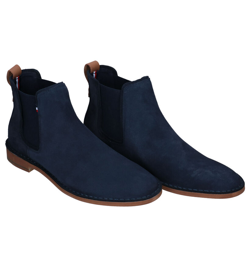 Tommy Hilfiger Stitchdown Blauwe Chelsea Boots in nubuck (293048)