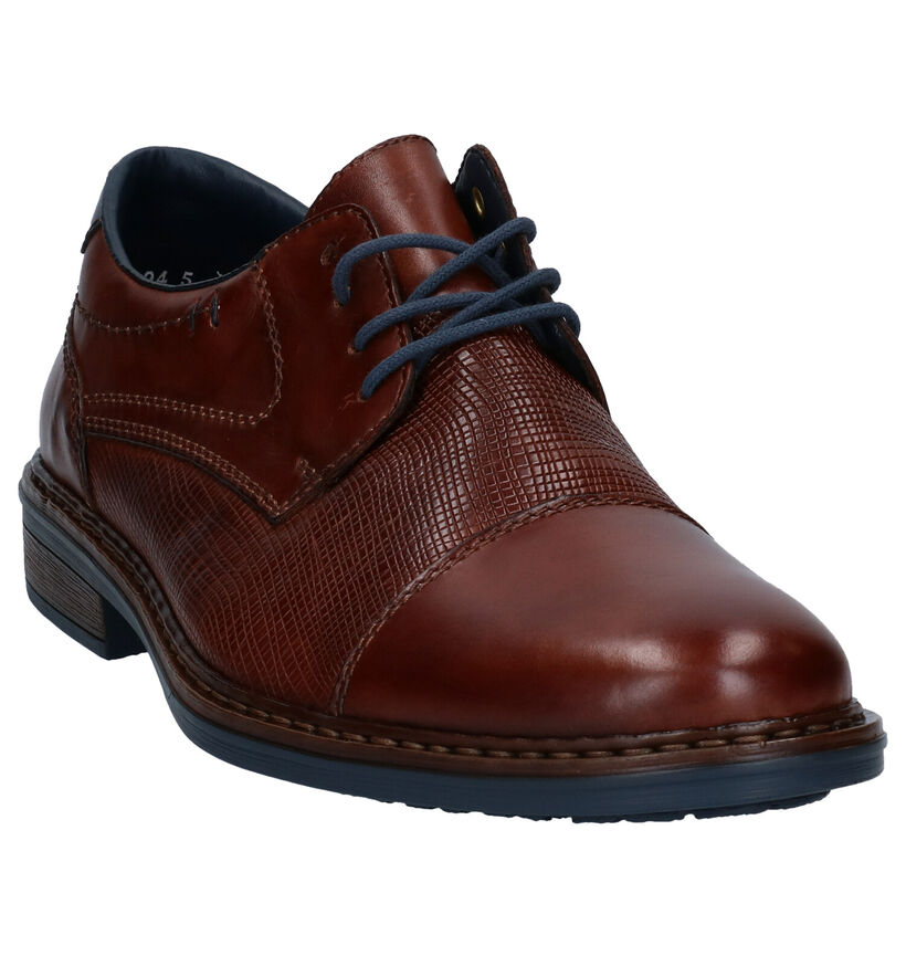 Reker Cognac Geklede Veterschoenen in leer (281728)