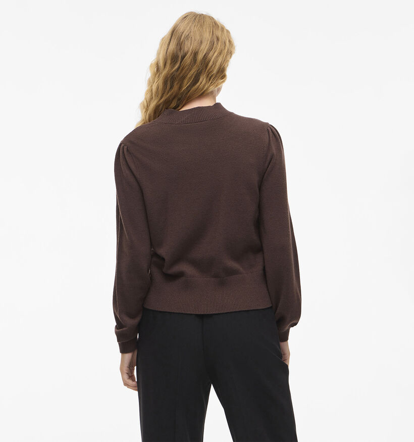 Vila Ril Turtleneck Pull en Brun fonc&eacute; pour femmes (378450)