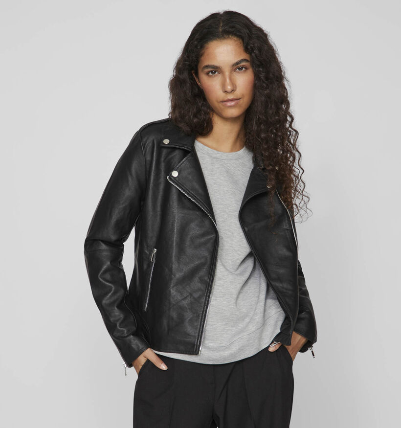 Vila Vicara Coated Jacket Manteaux courts en Noir pour femmes (361367)