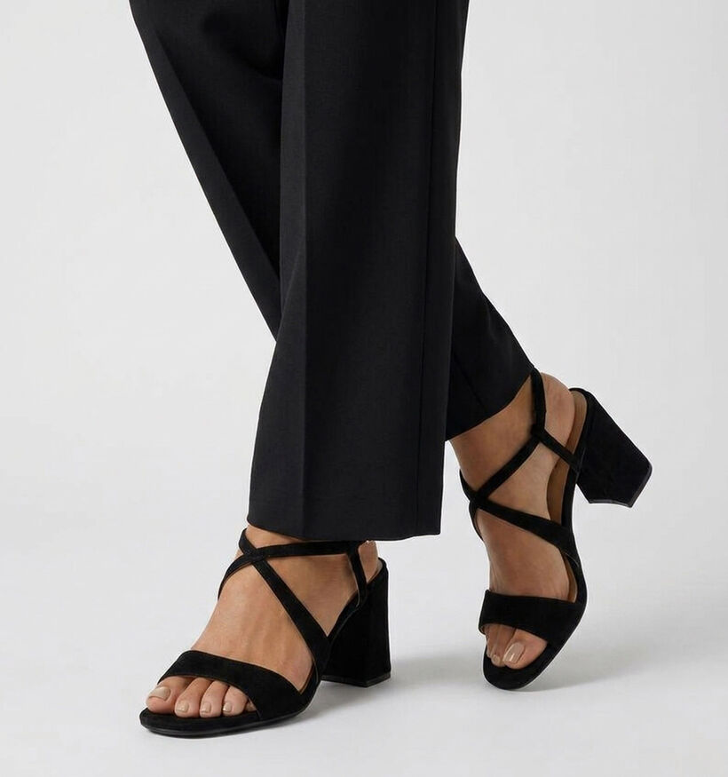 Geox D New Eraklia Zwarte Sandalen met Hak voor dames (368143)
