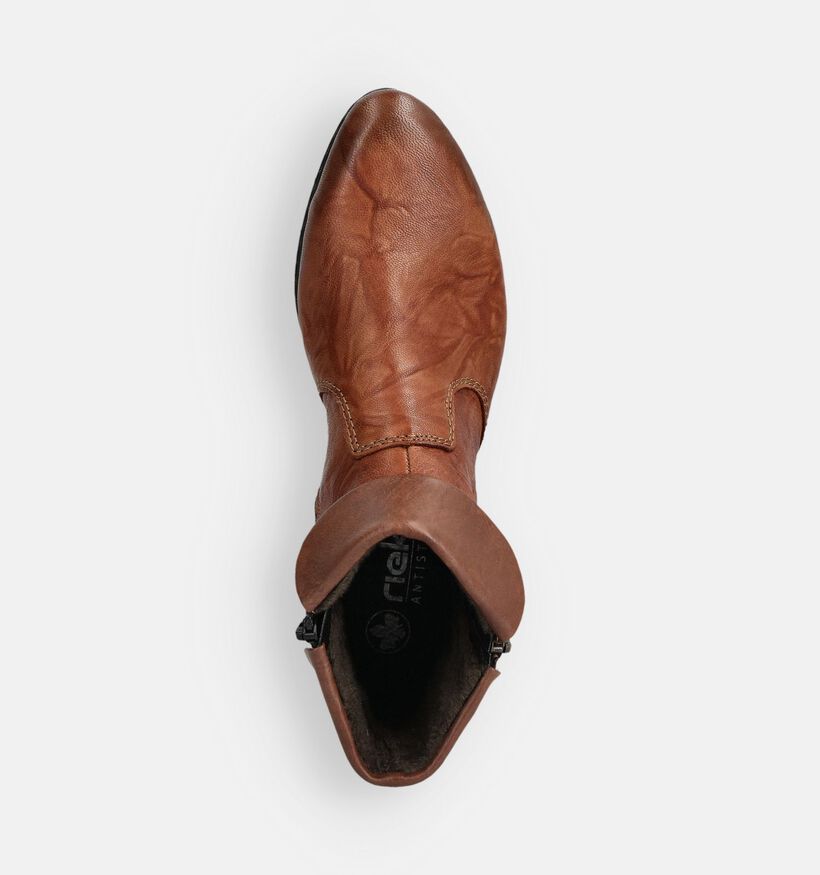 Rieker Bottines plates en Cognac pour femmes (360469)