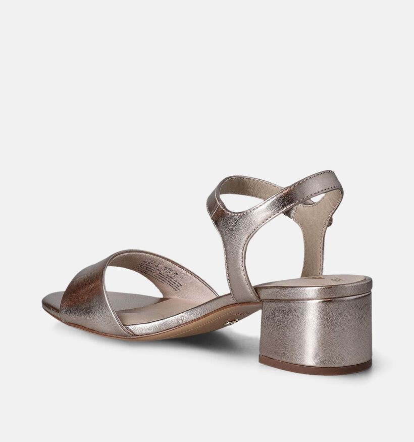 Tamaris Sandales avec talon carré en Or pour femmes (354553)