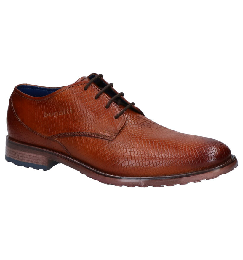 Bugatti Veterschoenen Cognac in leer (262581)