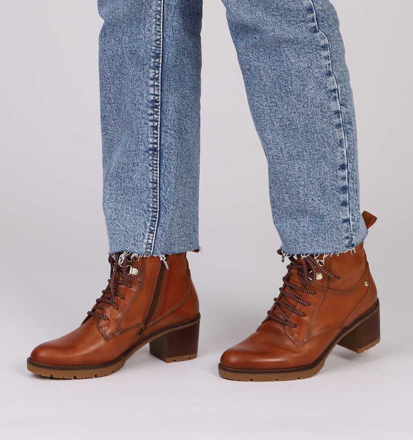 Pikolinos Bottines à lacets en Cognac en cuir (298131)