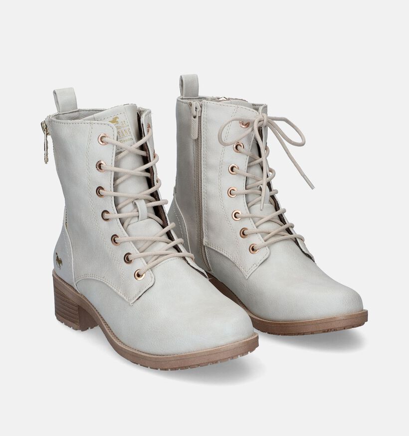 Mustang Boots à lacets en Taupe pour femmes (316062)
