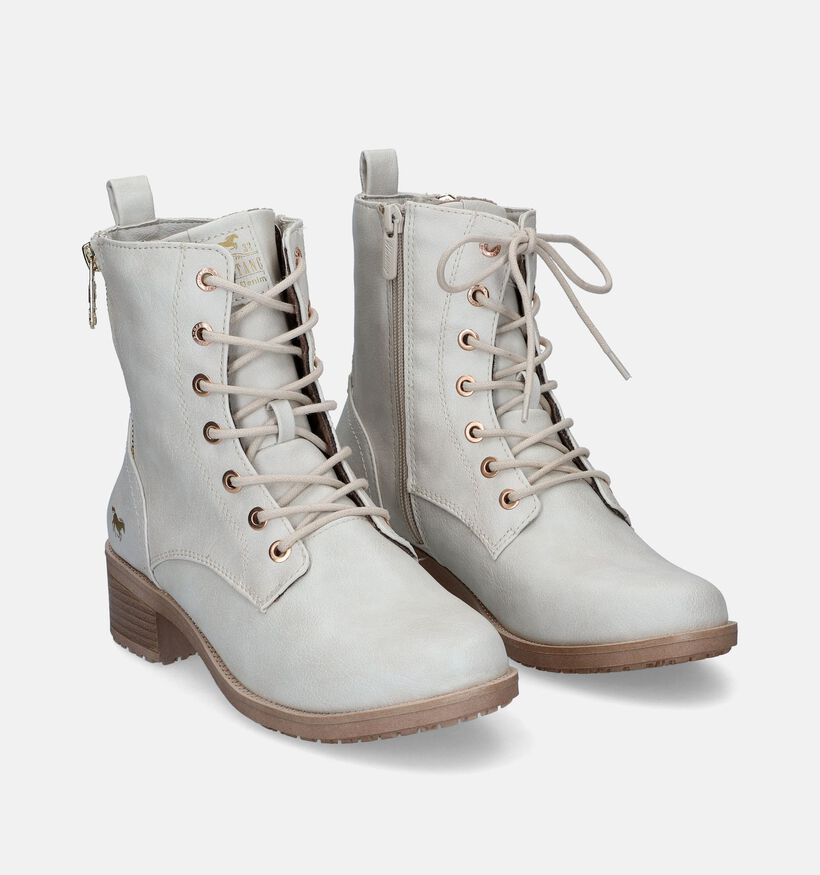 Mustang Boots à lacets en Écru pour femmes (313789)