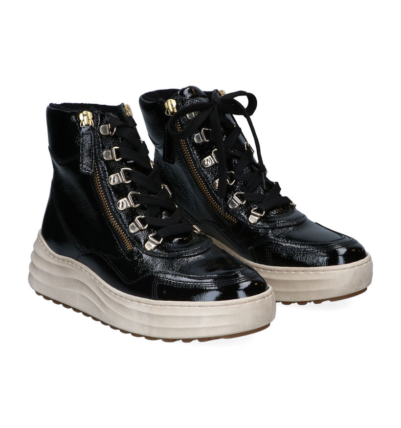 Gabor OptiFit Zwarte Hoge Sneakers in leer (297433)
