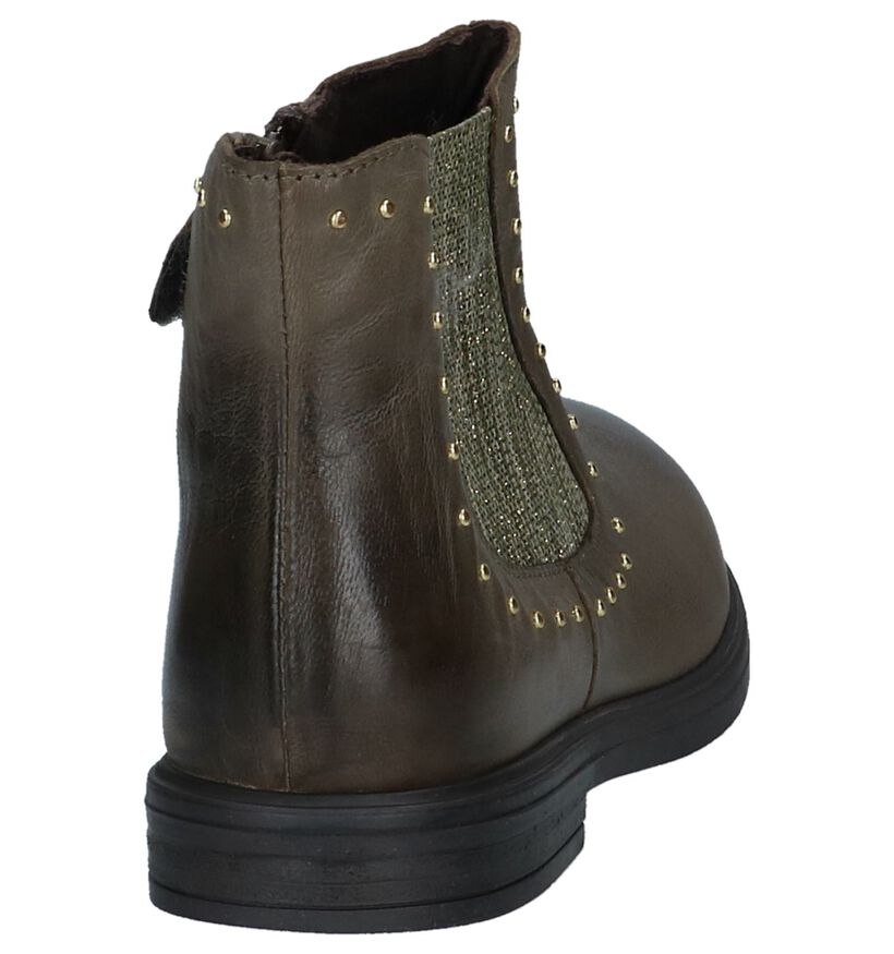 Milo & Mila Chaussures hautes en Vert olive en cuir (226033)