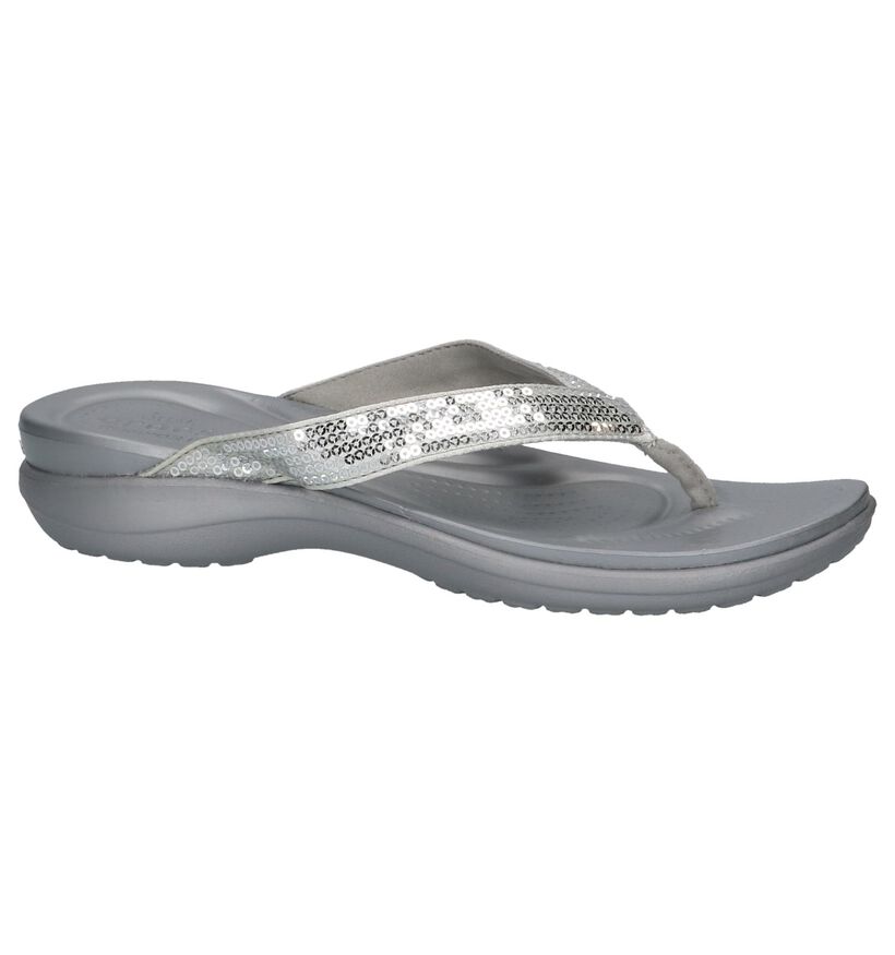 Zilveren Teenslippers Crocs Capri V Sequin W, , pdp