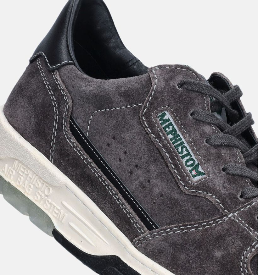 Mephisto Marius Velours Grijze Veterschoenen Mephisto Marius Velours Grijze Veterschoenen voor heren (345975) - geschikt voor steunzolen