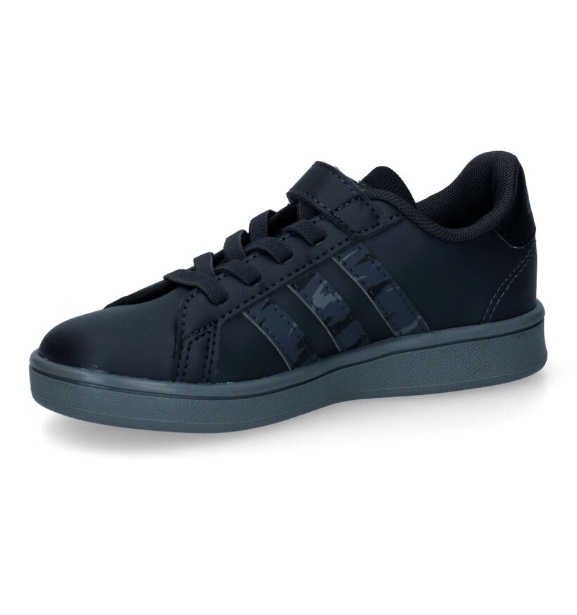 adidas Grand Court Zwarte Sneakers voor jongens (301170) - geschikt voor steunzolen