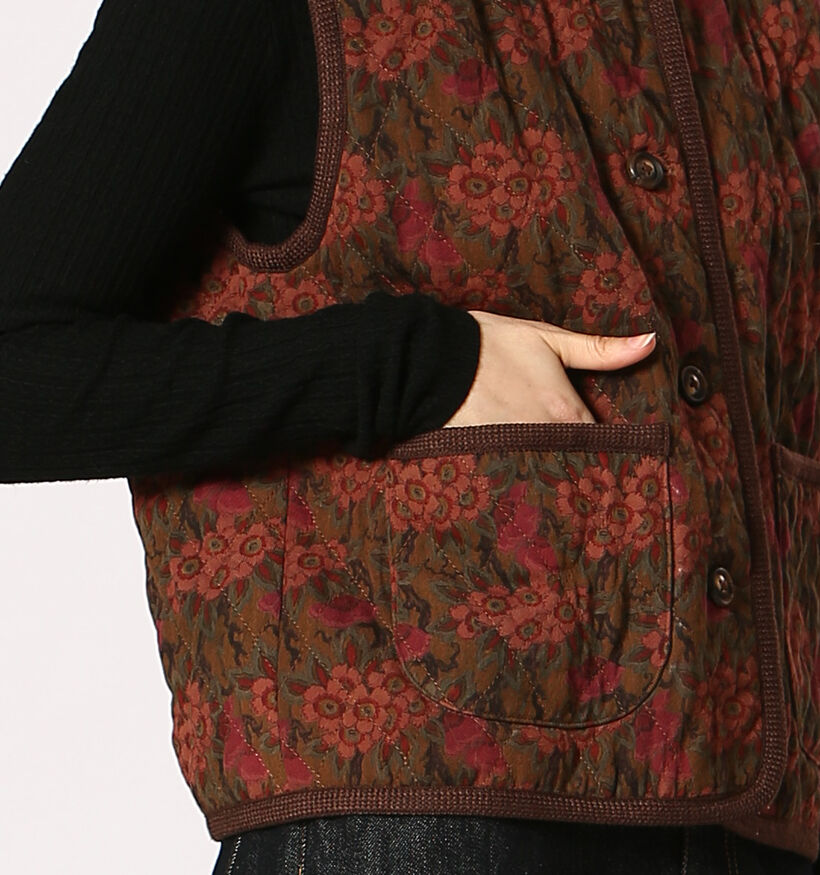The Korner Gilet en Marron/Rouge pour femmes (365301)