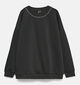 Vero Moda Curve Lotte Studs Sweatshirt en Noir pour femmes (364705)