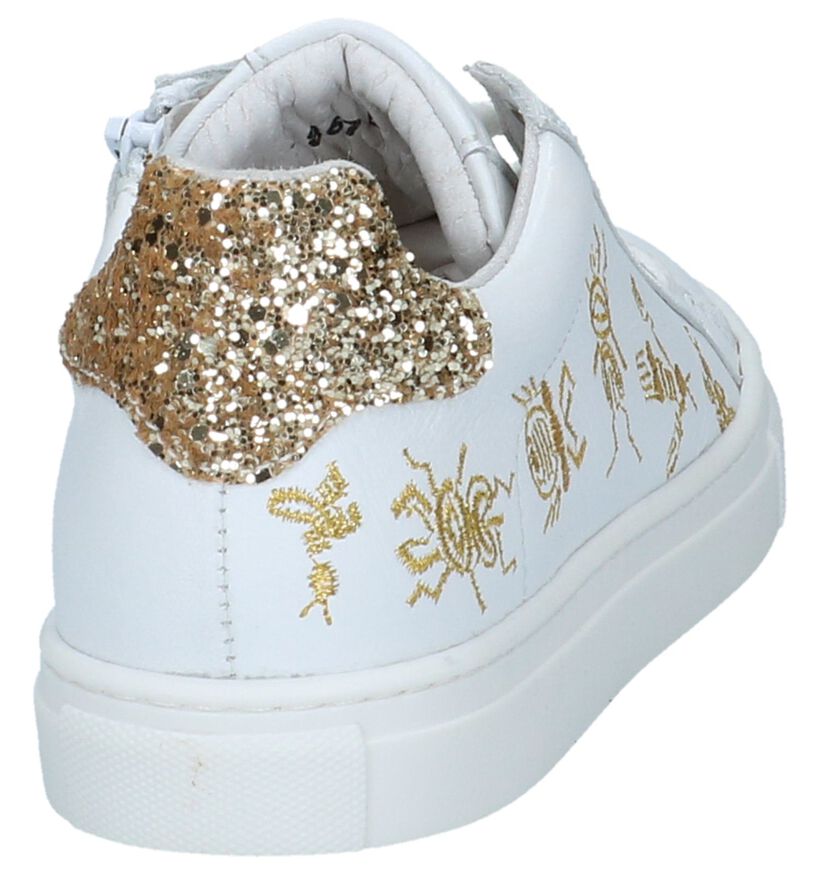 Hampton Bays Witte Sneakers met Broderie in leer (226123)