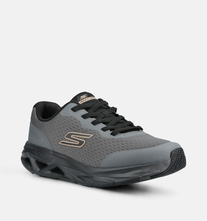 Skechers Glide-Step Vortex Avalin Baskets en Gris fonc&eacute; pour hommes (375623)