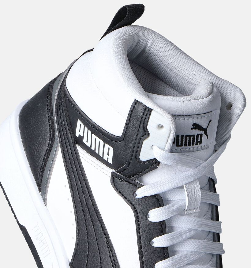 Puma Rebound v6 mid Baskets en Blanc pour filles, garçons (350368) - pour semelles orthopédiques