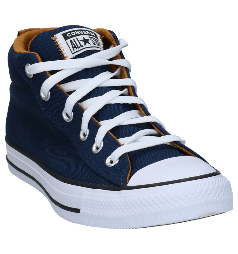 Converse Chuck Taylor All Star Baskets hautes en Bleu fonc&eacute; en textile (287175)