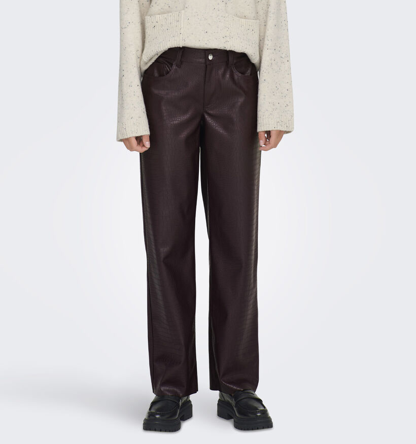 JDY Alexa Cosmo Croco Pantalon en Bordeaux pour femmes (365963)